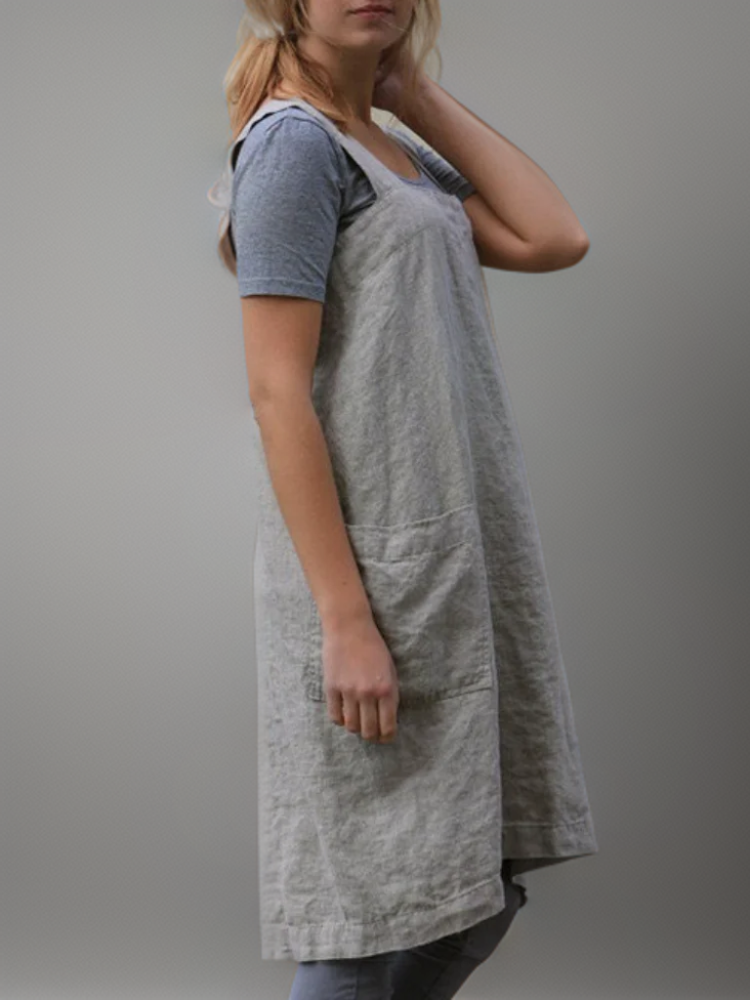 Crossback Pinafore Apron For Women - Heather