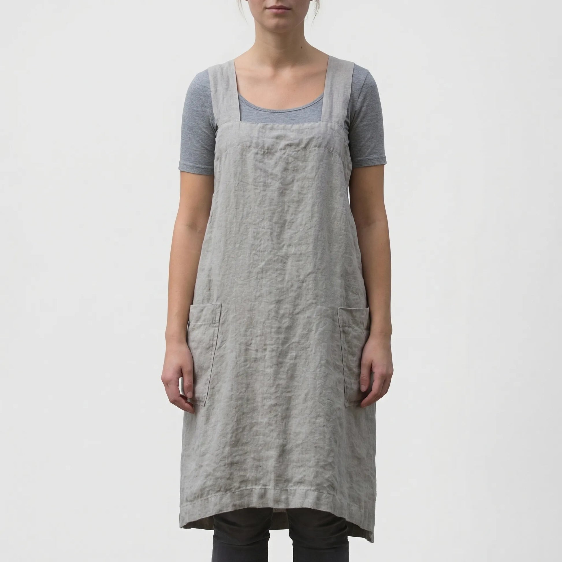 Crossback Pinafore Apron For Women - Heather