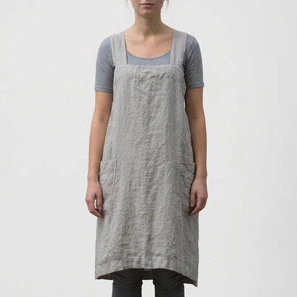 Crossback Pinafore Apron For Women - Heather