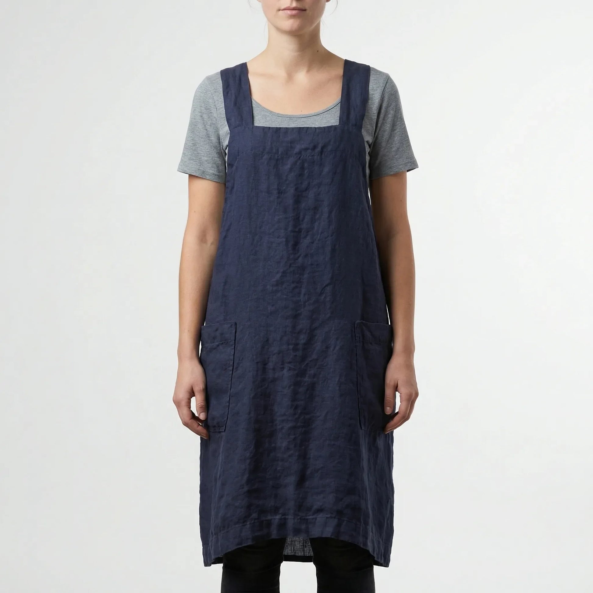 Crossback Pinafore Apron For Women - Heather