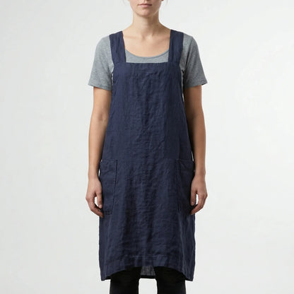 Crossback Pinafore Apron For Women - Heather