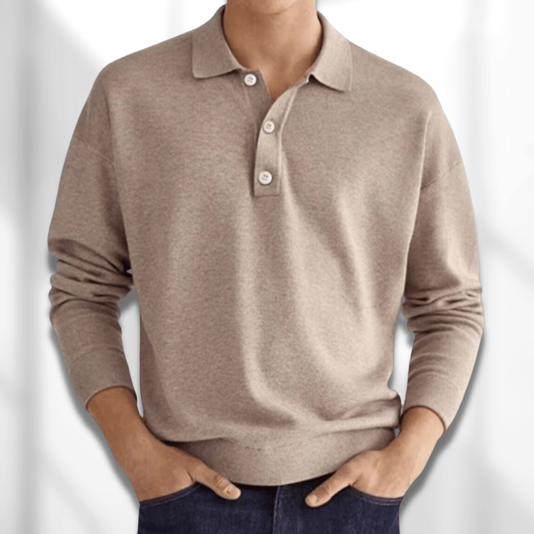 Höstlig Modern Fit Långärmad Herrpolo – Lennard