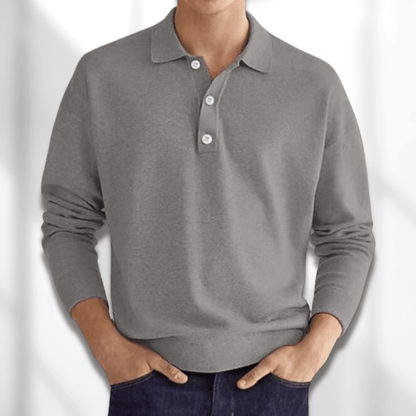 Höstlig Modern Fit Långärmad Herrpolo – Lennard
