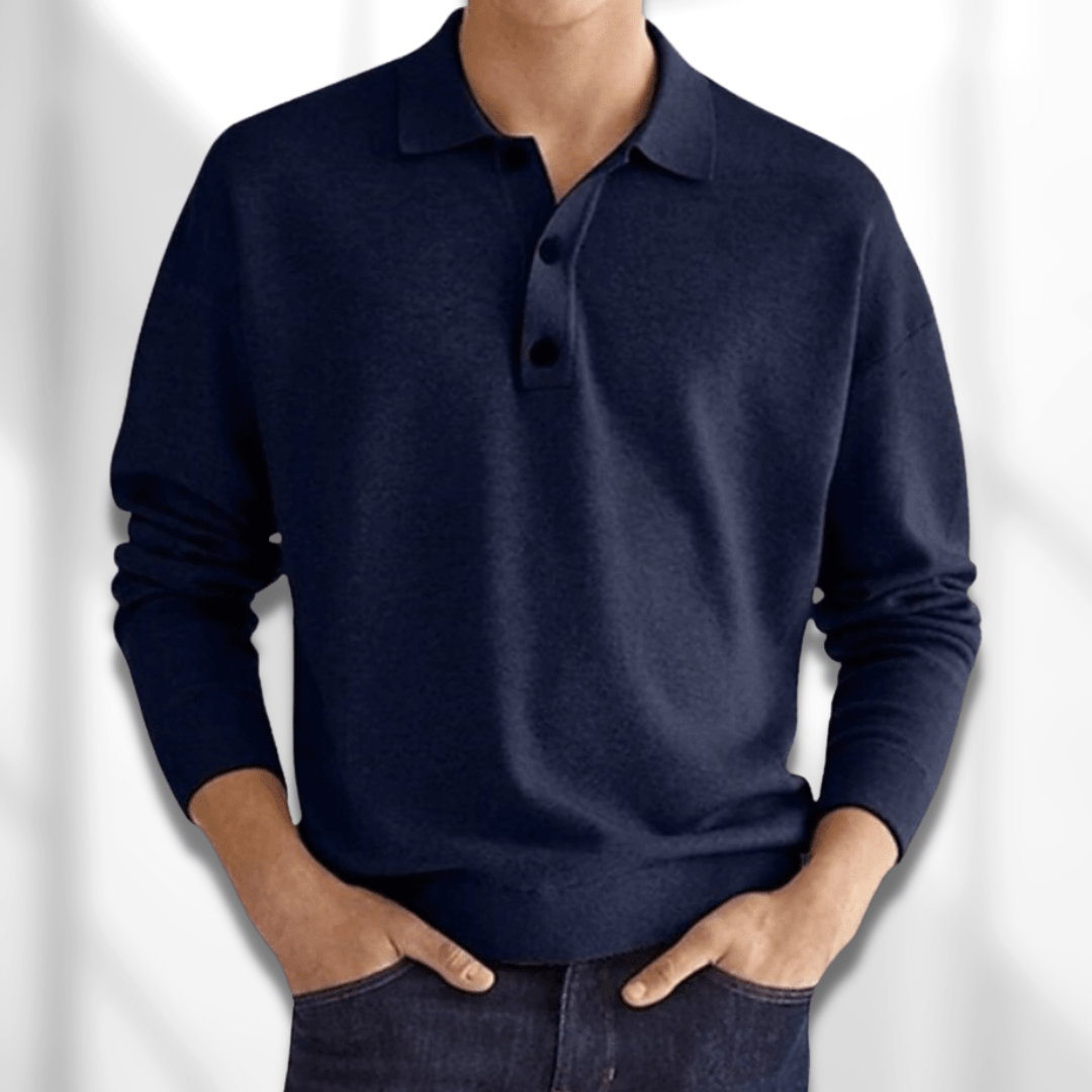 Höstlig Modern Fit Långärmad Herrpolo – Lennard