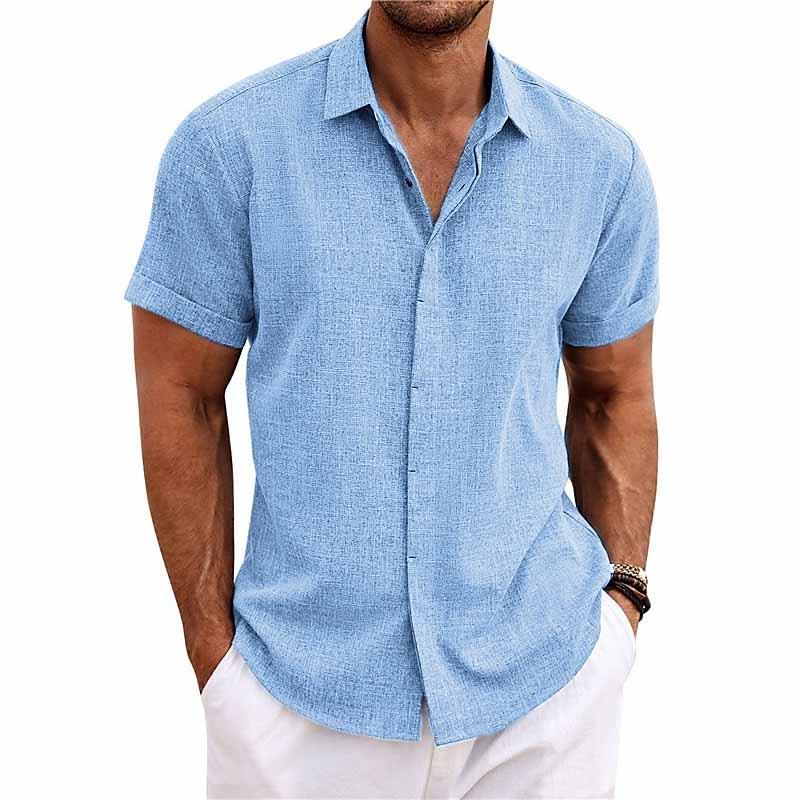 Herrskjorta i linne med retrolook – Vintaro