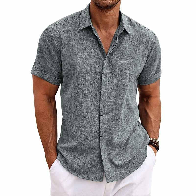 Herrskjorta i linne med retrolook – Vintaro