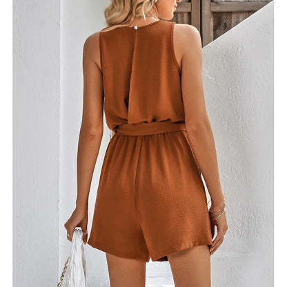 Kanten sommaroverall med V-ringning och shorts – Sorelle
