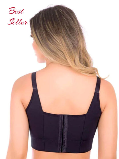 Schwarzer Damen-BH, tiefer Rücken, verstellbare Träger, nahtlos, bequem, Bestseller.