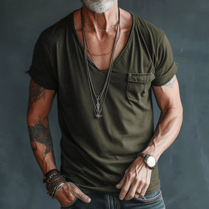 Deep V-Neck Short Sleeve Tee - Ross