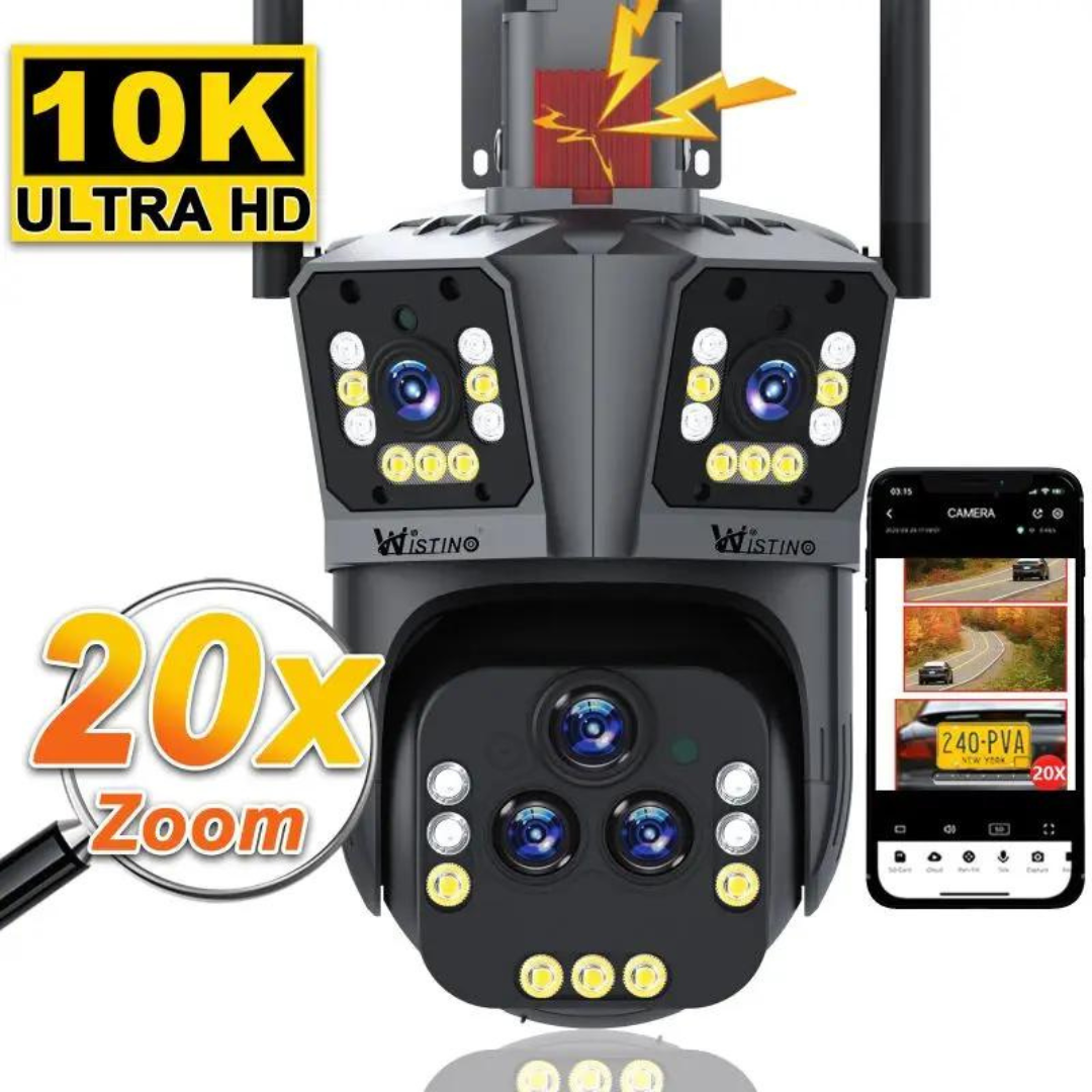10K WLAN-säkerhetskamera med 20 MP, 20x zoom – DualGuard Ultra 10K
