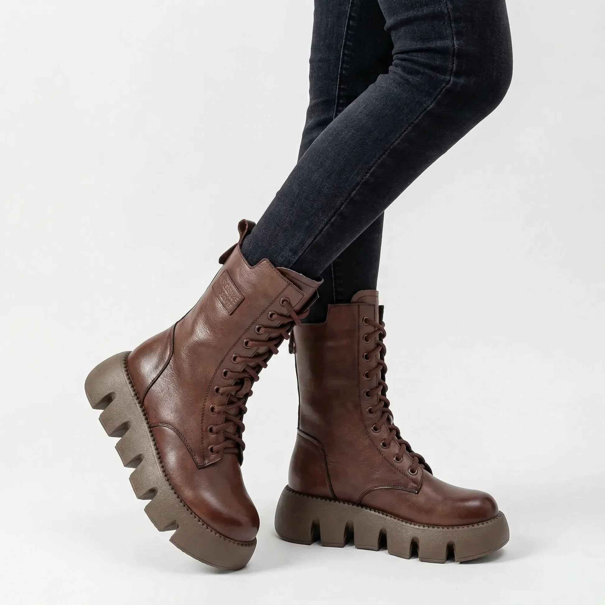 Dicker Plateaukampfstiefel - Marla