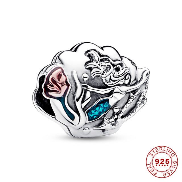 Pandora Ariel Muschel-Anhänger, Sterling Silber, Disney Die kleine Meerjungfrau, Damen-Schmuck.