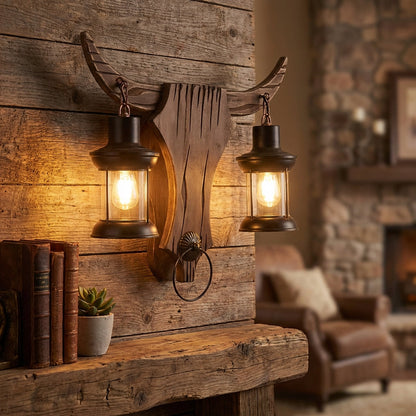 Double Lantern Wall Fixture -  Antiquorix