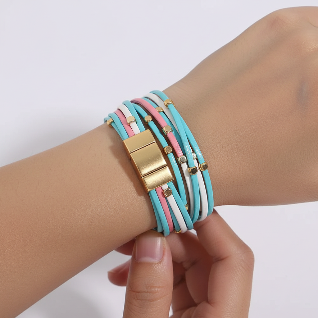 Dreifarbige Wickelarmband - LayerWrap 