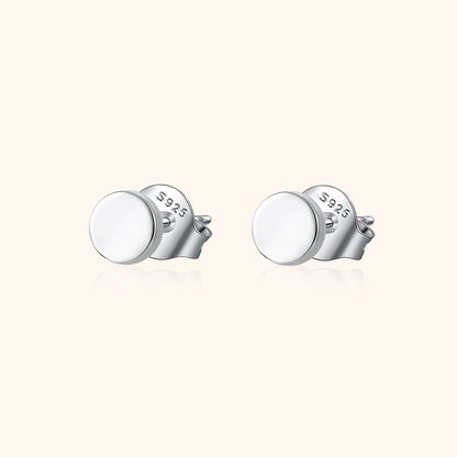 Silberne Ohrstecker 925 Sterling Silber, runde Form, eleganter Schmuck für Damen.