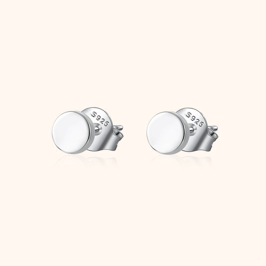 Silberne Ohrstecker 925 Sterling Silber, runde Form, eleganter Schmuck für Damen.