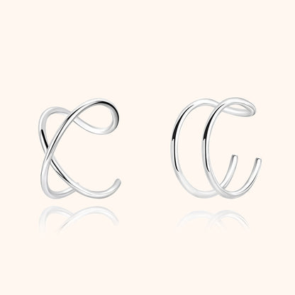 Silberne Ohrklemmen, minimalistisches Design, modische Ohrringe, Schmuck für Damen.