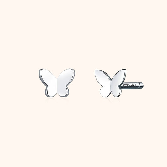 Silberne Schmetterling Ohrringe, S925, minimalistisch, modisch, Damen Schmuck, Geschenkidee.