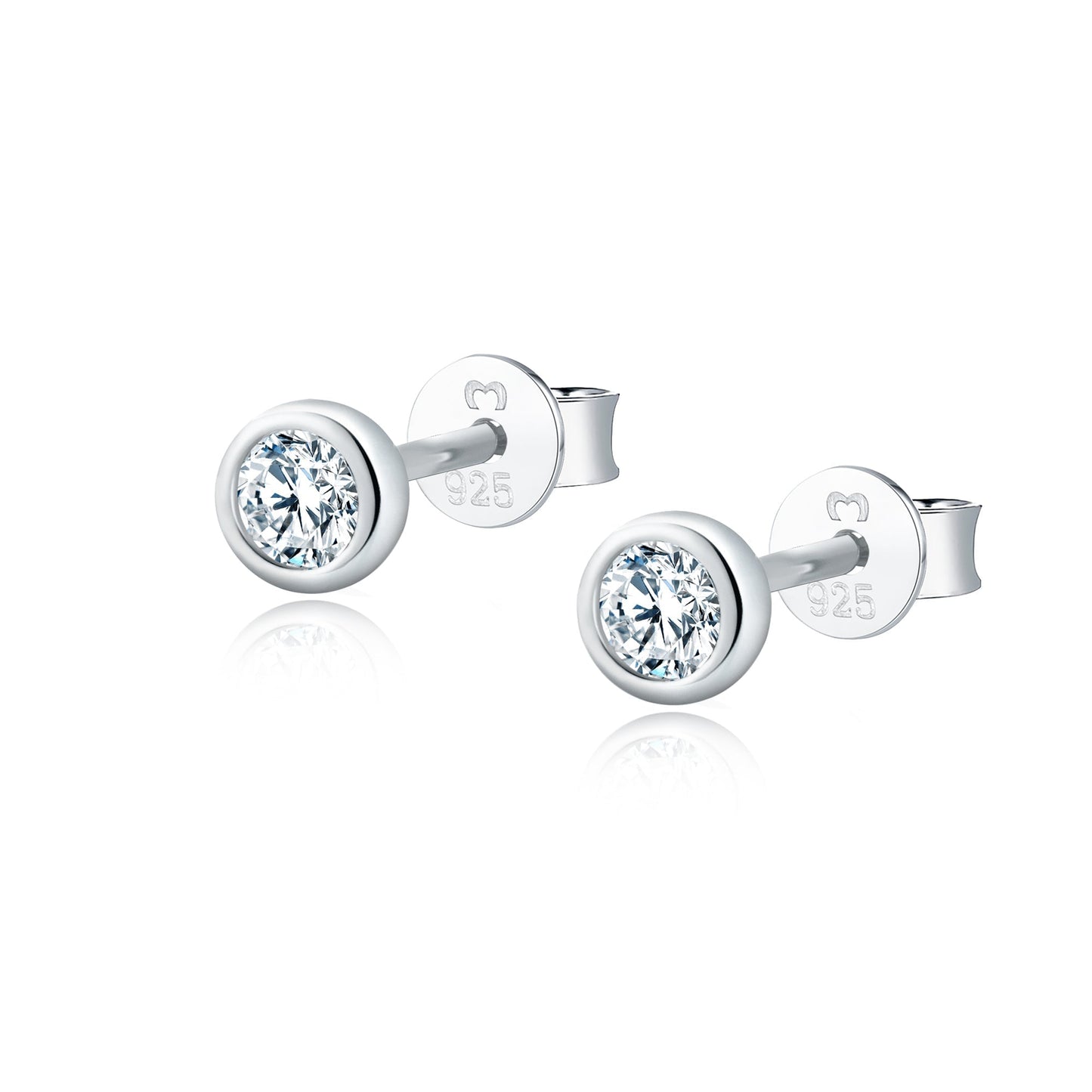 Silberne Ohrstecker mit Zirkonia, 925 Sterling Silber, eleganter Schmuck, Damen Accessoire.