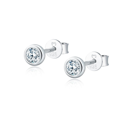 Silberne Ohrstecker mit Zirkonia, 925 Sterling Silber, eleganter Schmuck, Damen Accessoire.
