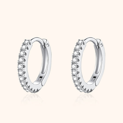 Silberne Creolen mit Zirkonia, eleganter Schmuck, Ohrringe für Damen, modisches Accessoire