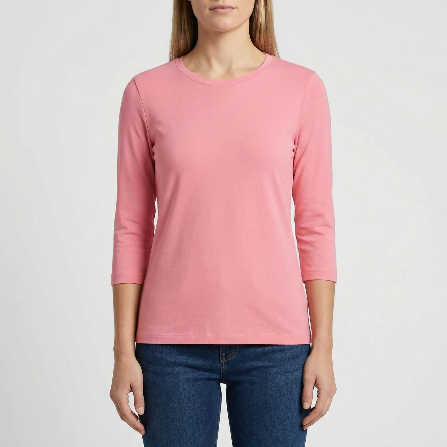 Effen Damesshirt Met Ronde Hals - Adrienne