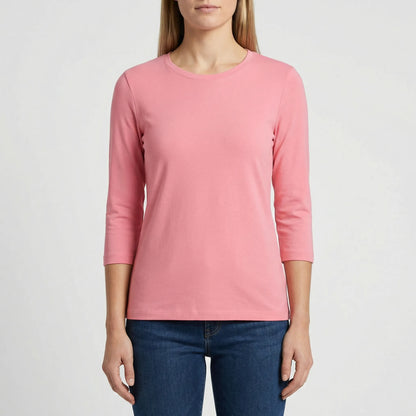 Effen Damesshirt Met Ronde Hals - Adrienne