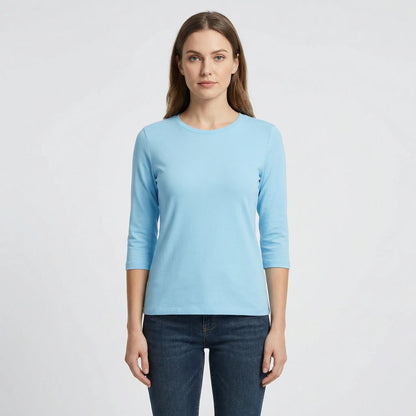 Effen Damesshirt Met Ronde Hals - Adrienne