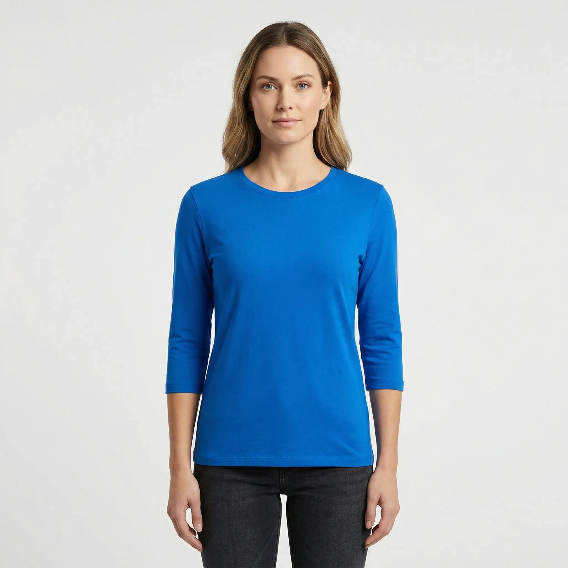 Effen Damesshirt Met Ronde Hals - Adrienne