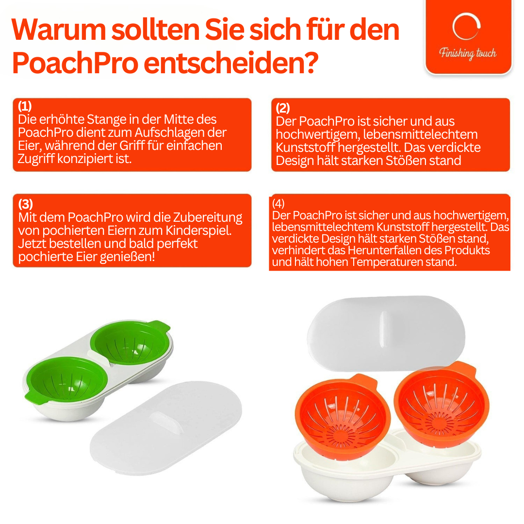 Zwei grüne und orange Eierkocher aus Kunststoff mit Deckel, ideal für Mikrowelle.