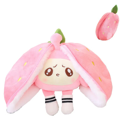 Kawaii Erdbeer-Plüschspielzeug, rosa, weich, süß, Geschenkidee, Kinder, Dekoration.