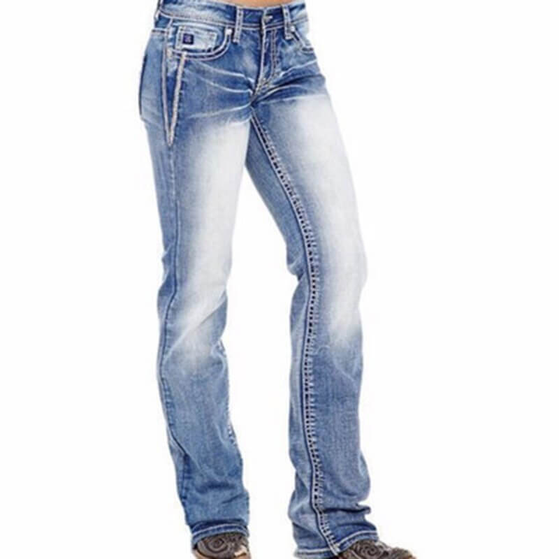 Damernas bootcutjeans med flaggdetaljer – Madison