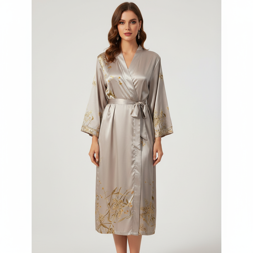 Eleganter Satin Bademantel - Lara