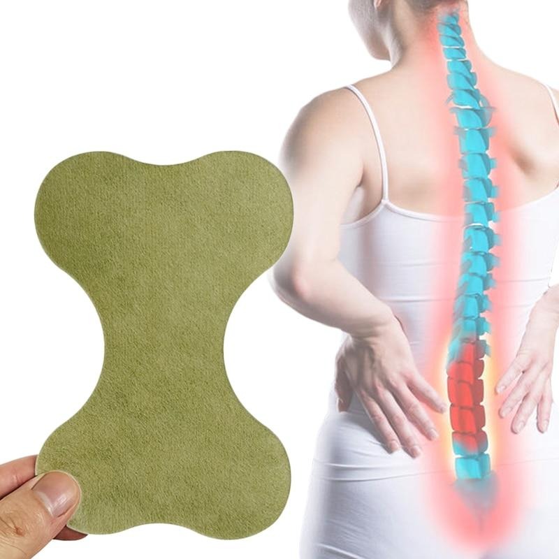 Grünes Rückenpflaster zur Schmerzlinderung, ergonomisch, für Muskelentspannung und Wirbelsäule.