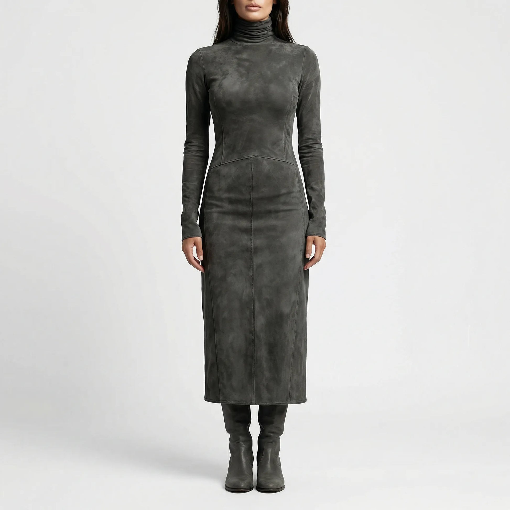 Figurbetontes Midi-Kleid Mit Rollkragen - Gayle