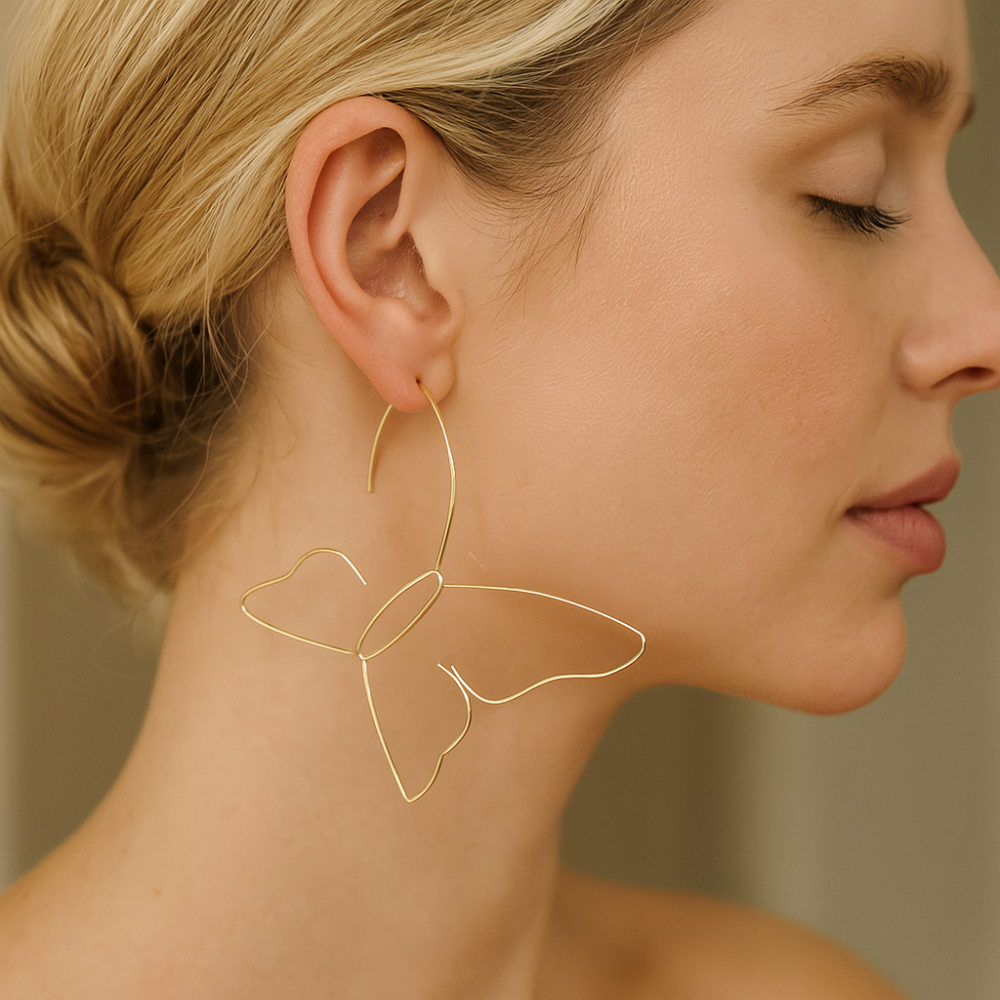 Fjäril Öra | Stora fjäril örhängen för kvinnor