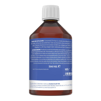Colagenus Gelenke Forte – koncentrerat flytande kollagen, 12 000 mg typ 1-kollagen och 40 mg typ 2-kollagen. Flaska 500 ml. Stöder ledernas hälsa, minskar inflammationer och reumatiska smärtor, regenererar muskler och ligament.