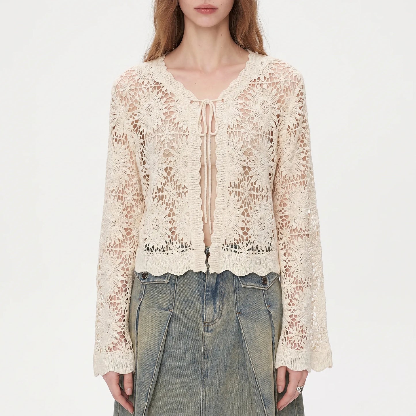 Floral Knit Cardigan -  Lila