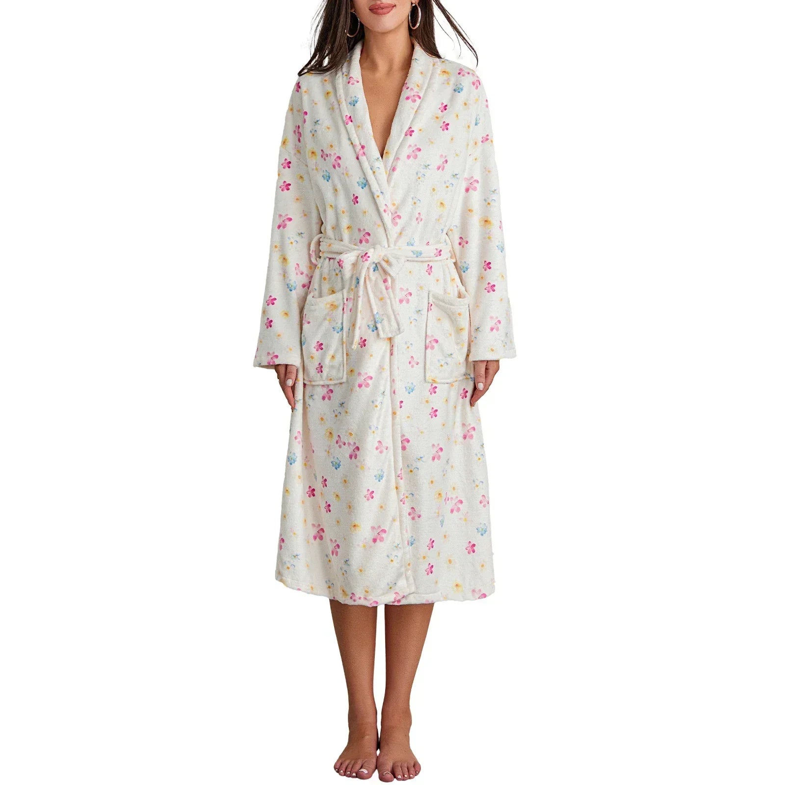 Floral Print Long Dressing Gown - Rebecca