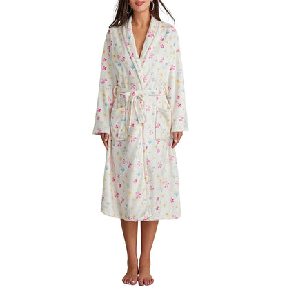 Floral Print Long Dressing Gown - Rebecca