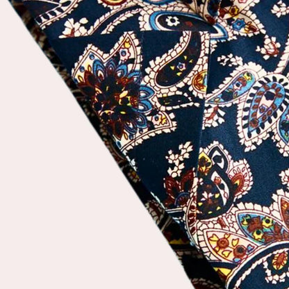 Herrskjorta med höstligt blommönster och korta ärmar – Florado