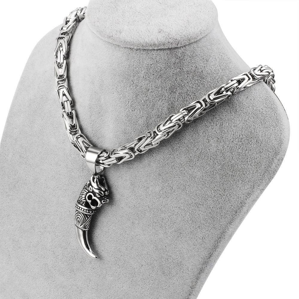 Herren 6,5mm Byzantinische Halskette, Edelstahl, Silber, Anhänger, Schmuck, Kette.