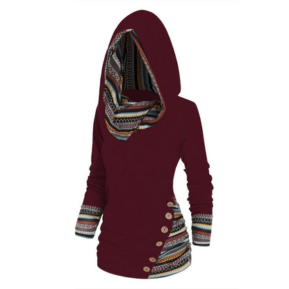 Höstlig damhoodie med tribal-mönster - Tavira
