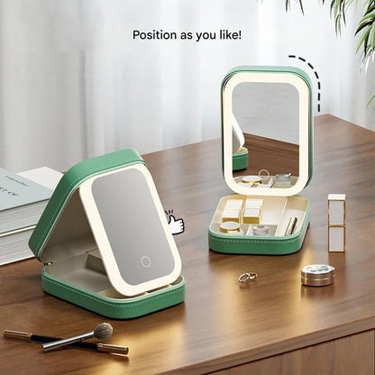 Kompakt upplyst sminkorganisatör för resande - Liora