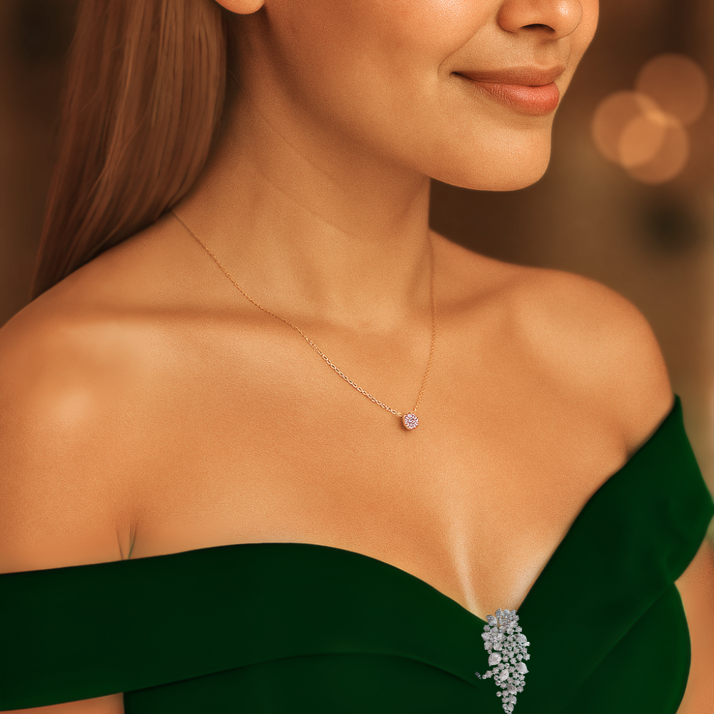 Glans zirkon | Enkelt glänsande zirkon nyckelbandskedja