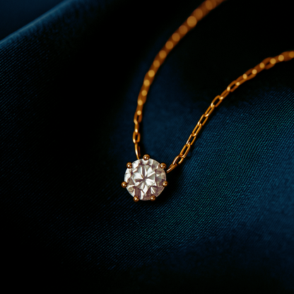 Glans zirkon | Enkelt glänsande zirkon nyckelbandskedja