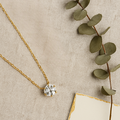 Glans zirkon | Enkelt glänsande zirkon nyckelbandskedja