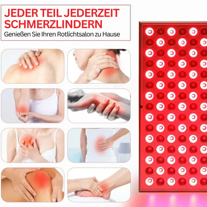 Rotlichttherapiegerät zur Schmerzlinderung, LED-Panels, Heimgebrauch, Muskelentspannung.