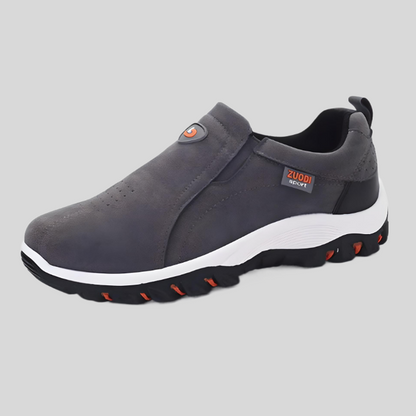 Grauer Herren-Sneaker, rutschfest, atmungsaktiv, sportlich, bequem, modisch, Freizeit.