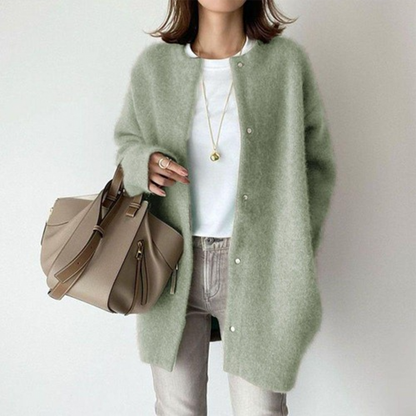 Långärmad dam cardigan med fickor – Liora